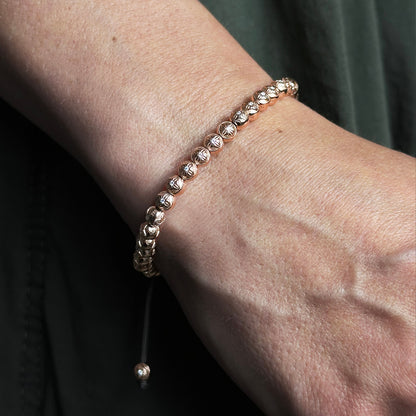 4mm SHAMBALLA® Non-Braided Bracelet in 18K rose gold with G/VS diamonds, by Shamballa Jewels