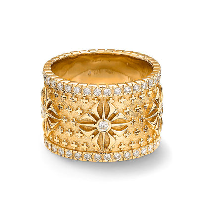 SOS Alliance Ring in 18K yellow gold with diamonds, by Shamballa Jewels