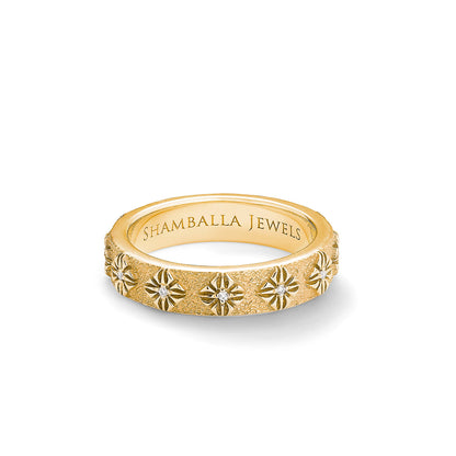 SOS Band ring in 18K yellow gold with diamonds, by Shamballa Jewels