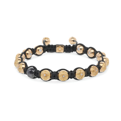8mm SHAMBALLA ® Braided Bracelet in 18K yellow gold with G/VS diamonds, by Shamballa Jewels