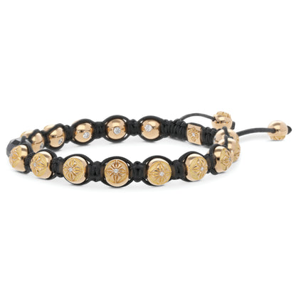 8mm SHAMBALLA ® Braided Bracelet in 18K yellow gold with G/VS diamonds, by Shamballa Jewels