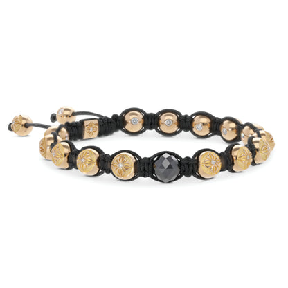 8mm SHAMBALLA ® Braided Bracelet in 18K yellow gold with G/VS diamonds, by Shamballa Jewels
