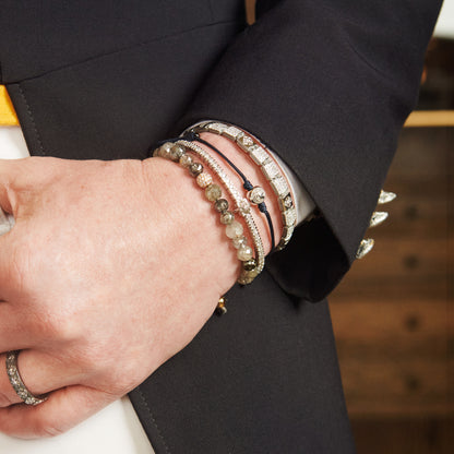 Alliance Bangle bracelet in 18K black rhodium plated gold, by Shamballa Jewels