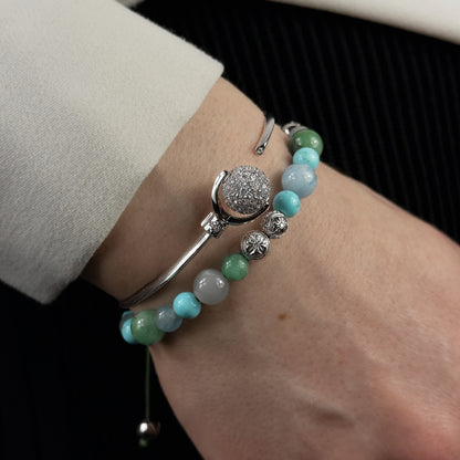 Nyima Mini Cuff bracelet in 18K white gold, by Shamballa Jewels
