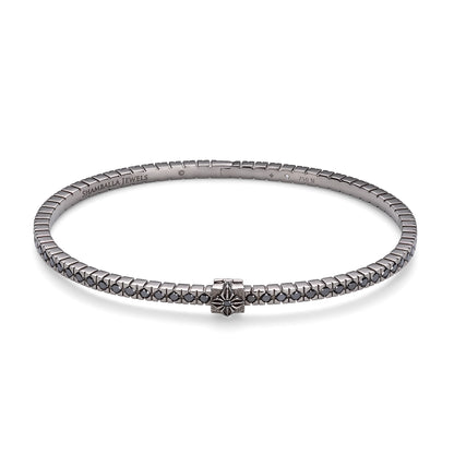 Alliance Bangle bracelet in 18K black rhodium plated gold, by Shamballa Jewels