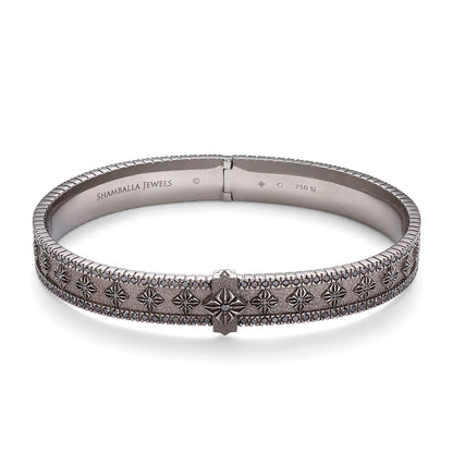 SOS Alliance Bangle bracelet in 18K black rhodium plated gold, by Shamballa Jewels