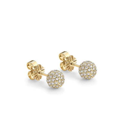 6mm Ear Stud earring in 18K yellow gold with diamonds, by Shamballa Jewels