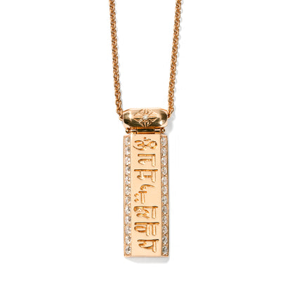 Pavè Gold Bar Pendant - Small
