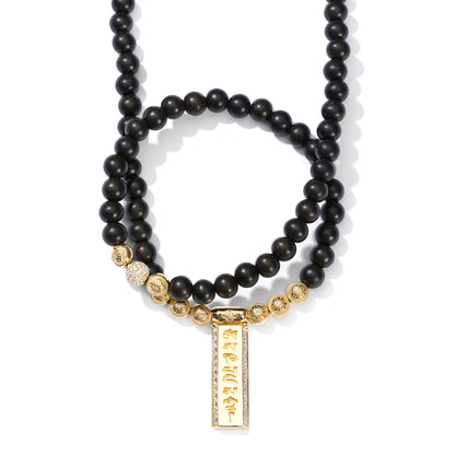 Pavè Gold Bar Pendant - Small