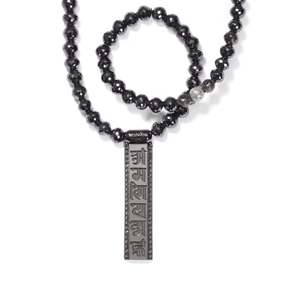Pavè Gold Bar Pendant - Large