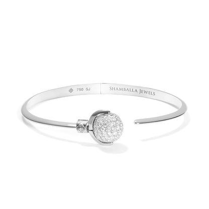 Nyima Mini Cuff bracelet in 18K white gold, by Shamballa Jewels