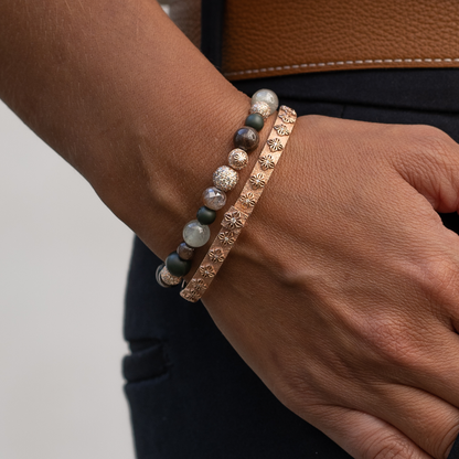 SOS Bangle bracelet in 18K rose gold with G/VS diamonds, by Shamballa Jewels