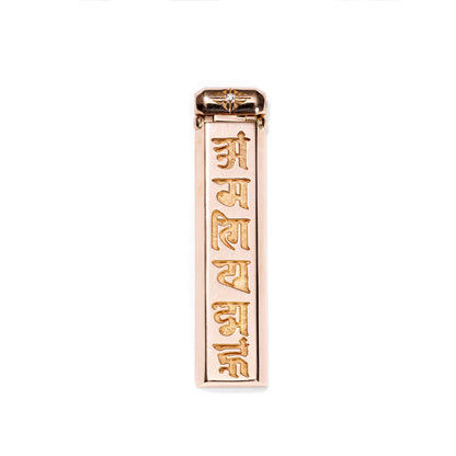 Gold Bar Pendant - Large necklace in 18K rose gold with G/VS diamonds, by Shamballa Jewels