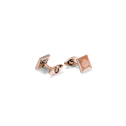 Lock Cufflinks in 18K rose gold with G/VS diamonds, by Shamballa Jewels