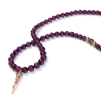 Skull Purpa Pendant necklace in 18K rose gold with G/VS diamonds, by Shamballa Jewels