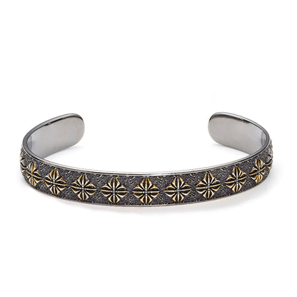 SOS Cuff bracelet in 18K black rhodium plated gold, by Shamballa Jewels