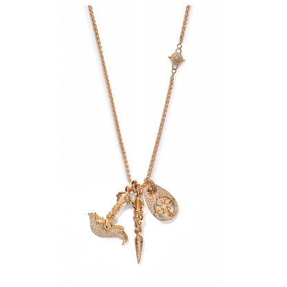 Ultimate Protection Pavè Necklace in 18K yellow gold, by Shamballa Jewels
