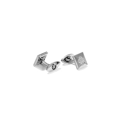 Lock Cufflinks in 18K white gold with G/VS diamonds, by Shamballa Jewels
