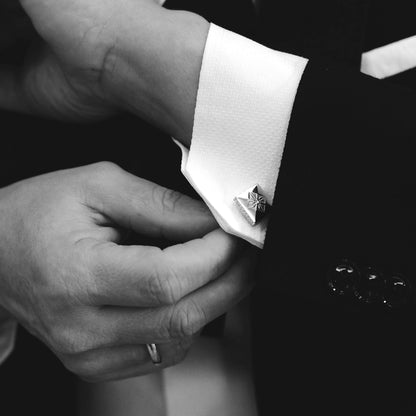 Lock Cufflinks in 18K white gold with G/VS diamonds, by Shamballa Jewels