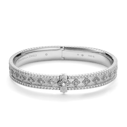 SOS Alliance Bangle bracelet in 18K white gold with G/VS diamonds, by Shamballa Jewels